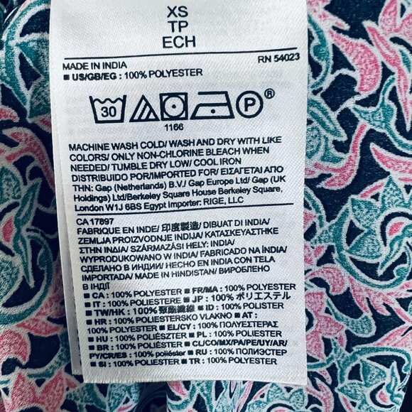 BR drapey blouse shirt, pink/green flowers, Size XS/S - Picture 7 of 8